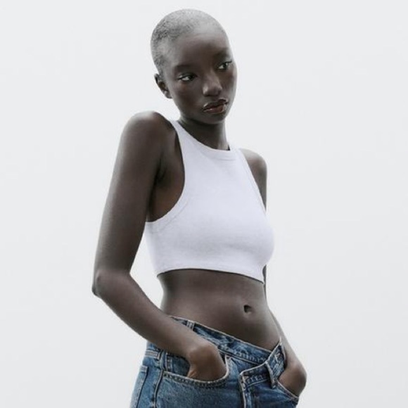 Zara Ribbed Cropped Knit Tank Top - XS - Picture 1 of 10